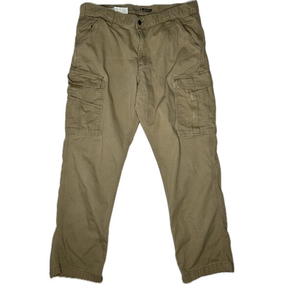 Carhartt Men’s RUGGED FLEX RELAXED FIT CANVAS CARGO WORK PANTS Khaki 36x28 - Picture 1 of 9